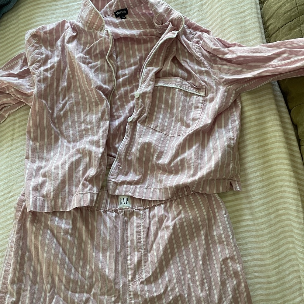 GAP Light Pink and White Striped Pajama Set